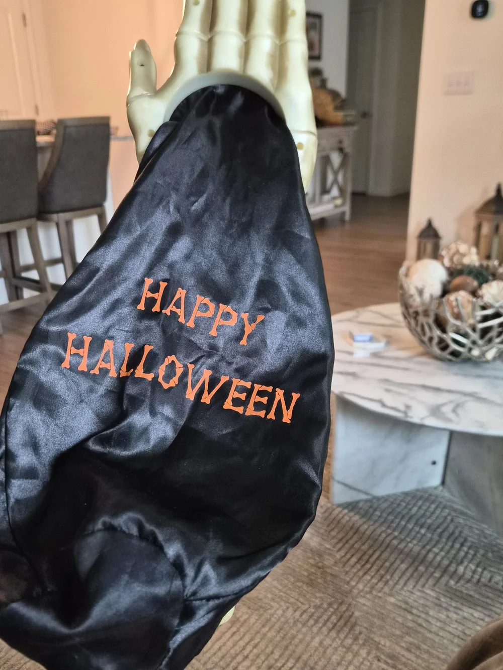 Halloween Skeleton Hand Candy Pouch - Cream